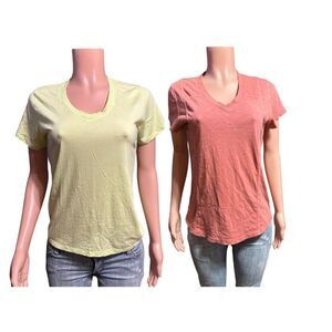 Bundle 2 short sleeve v neck and round neck shirt M